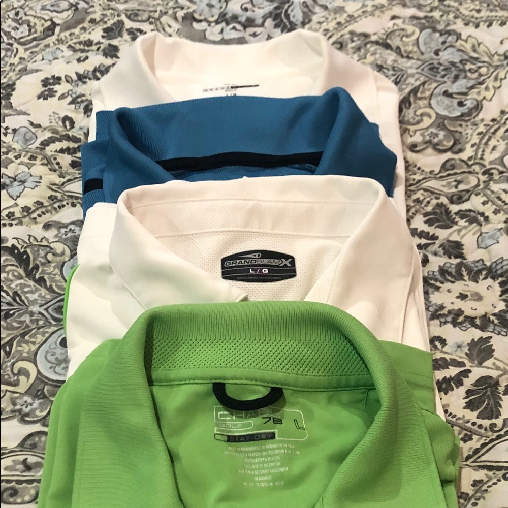Men’s L Grand Slam Golf Polo Chaps Shirts Lot